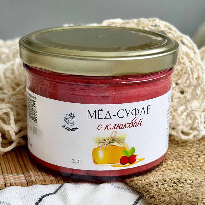 Мед-суфле с клюквой