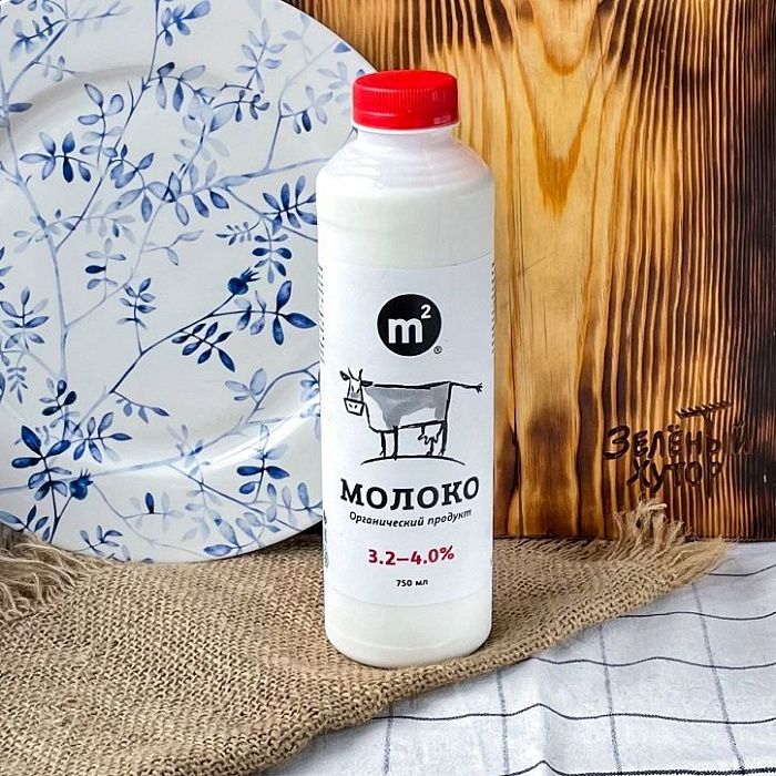 Молоко коровье 3-4%, ОРГАНИК, ферма М2