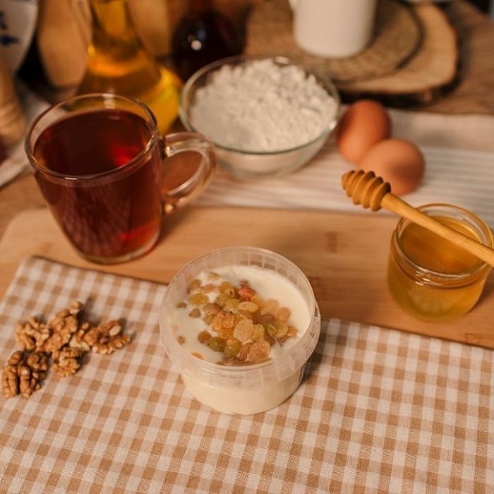 Творожная масса с изюмом, ферма Татьяны Кузьмич