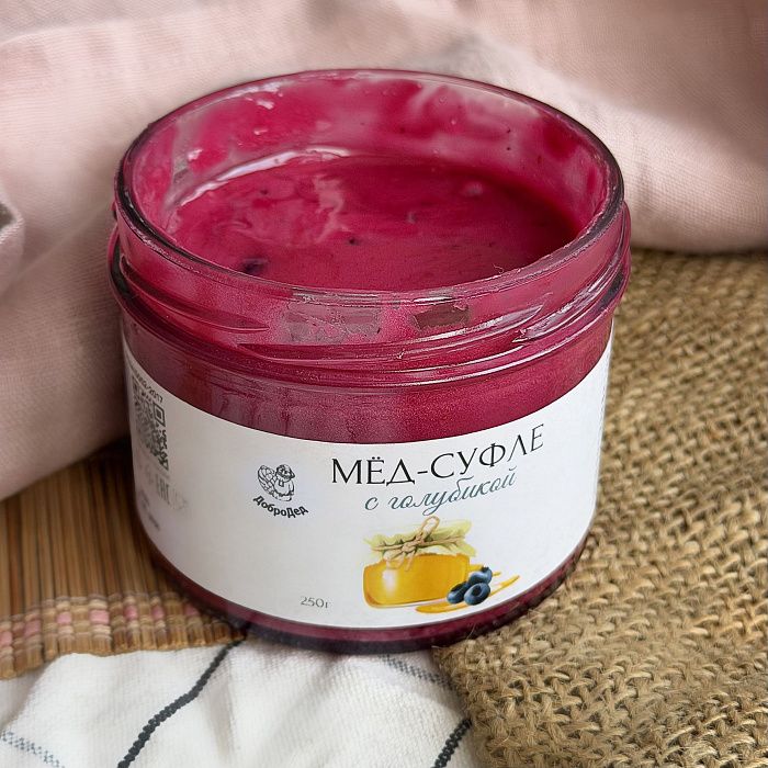 Мед-суфле с голубикой