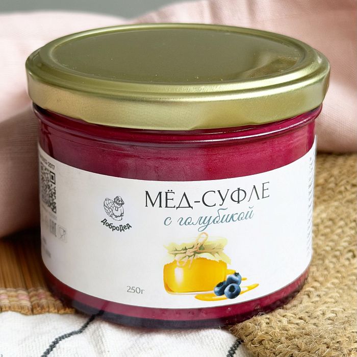 Мед-суфле с голубикой