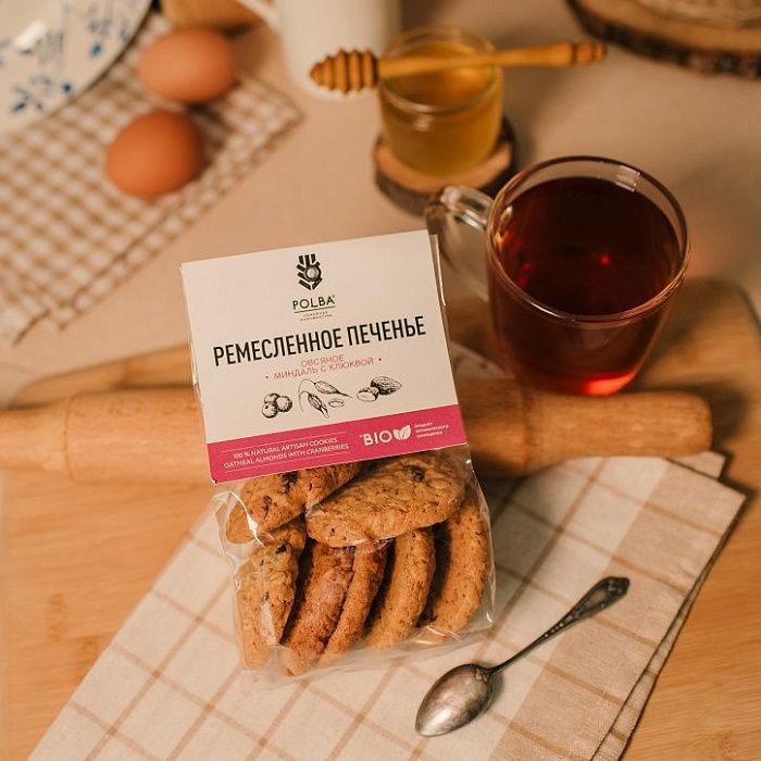 Печенье Овсяное Миндаль-Клюква, Polba